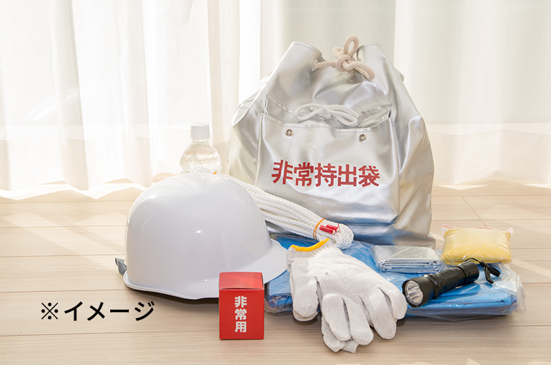 防災バッグのスタジオ撮影