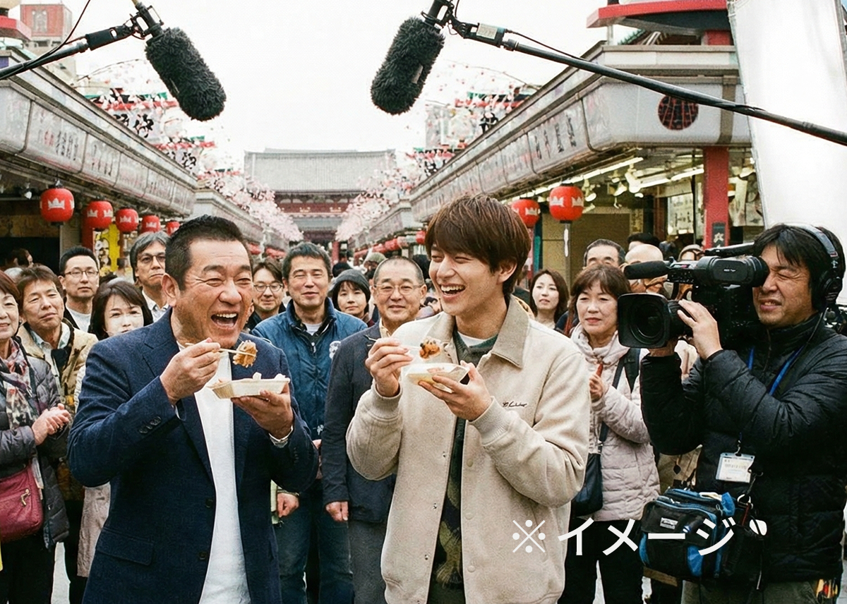 テレビ番組のロケに同行（スチール撮影）