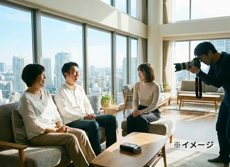 マンション入居者インタビューの同行取材