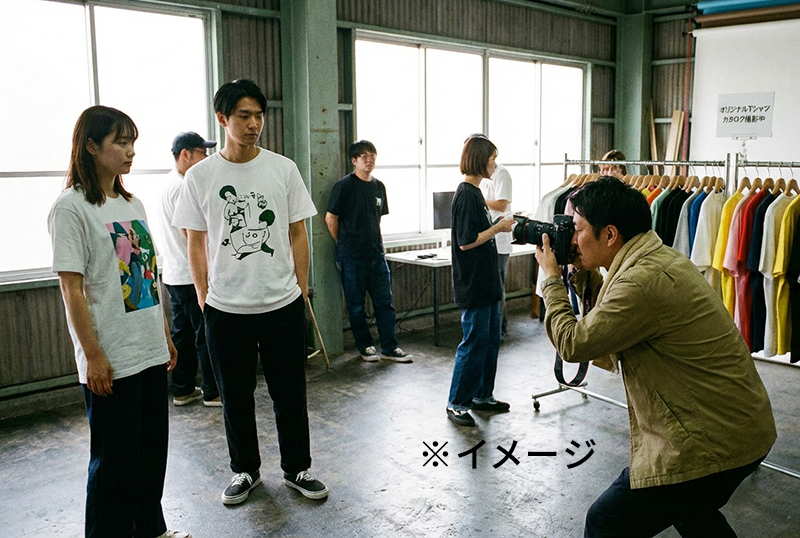 オリジナルTシャツのカタログ用モデル撮影
